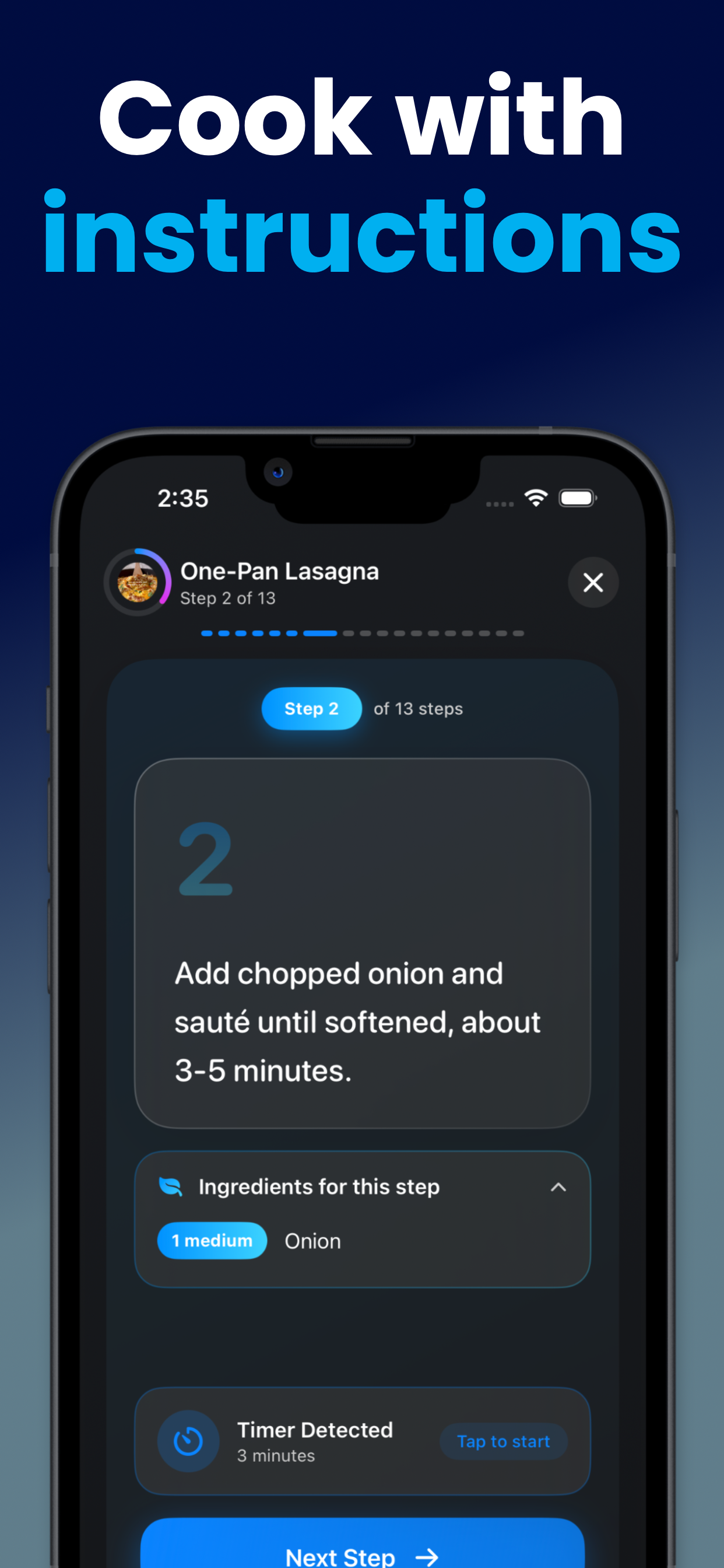 Cook with Step-by-Step Instructions